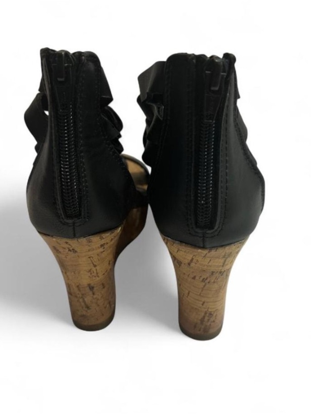 Black Strappy Wedge Sandals - Women - Picture 6 of 7